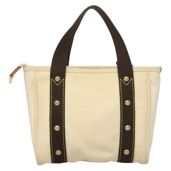 LOUIS VUITTON Antigua Cabas PM Tote Bag White Brown M40036 - Picture 3 of 13